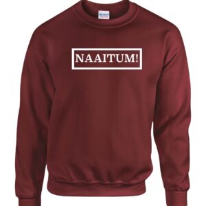Warme trui van het merk Gildan met de tekst Naaitum HB-webshop is een onderdeel van HB-Creations Tilburg Reeshof.