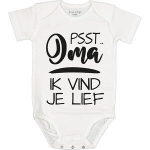 Romper Pssst Oma ik vind je lief. HB-WQebshop is een onderdeel van HB-Creations Rijen en Tilburg.
